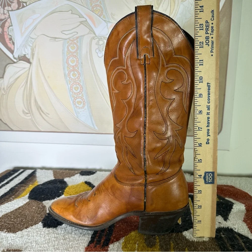 1980's Vintage Kenny Rogers Western Collection Brown Boots Size 6 D Style 70303 - Picture 9 of 11